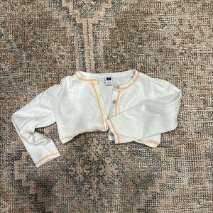 Janie and Jack White Shirt with Peach Accents